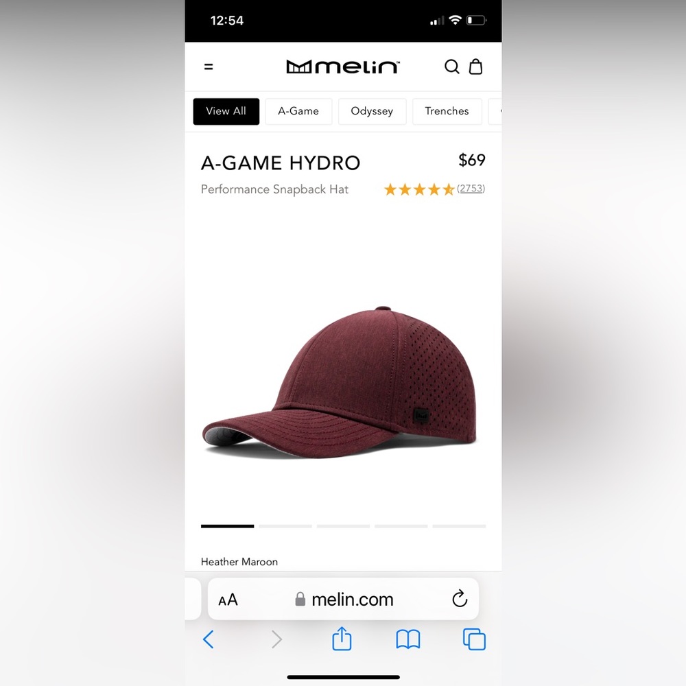 Melin A-Game Hydro hat in maroon